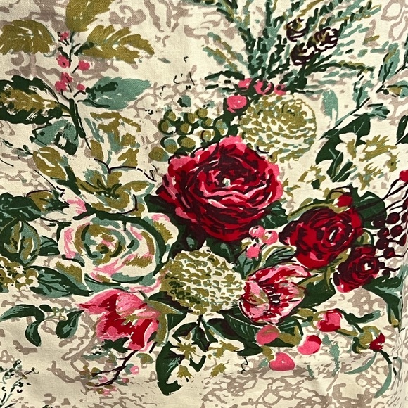 April Cornell MERRY Antique Floral Apron Cotton Canvas Christmas Holidays OS - Picture 7 of 13